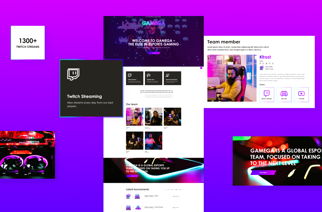 best website gaming template design